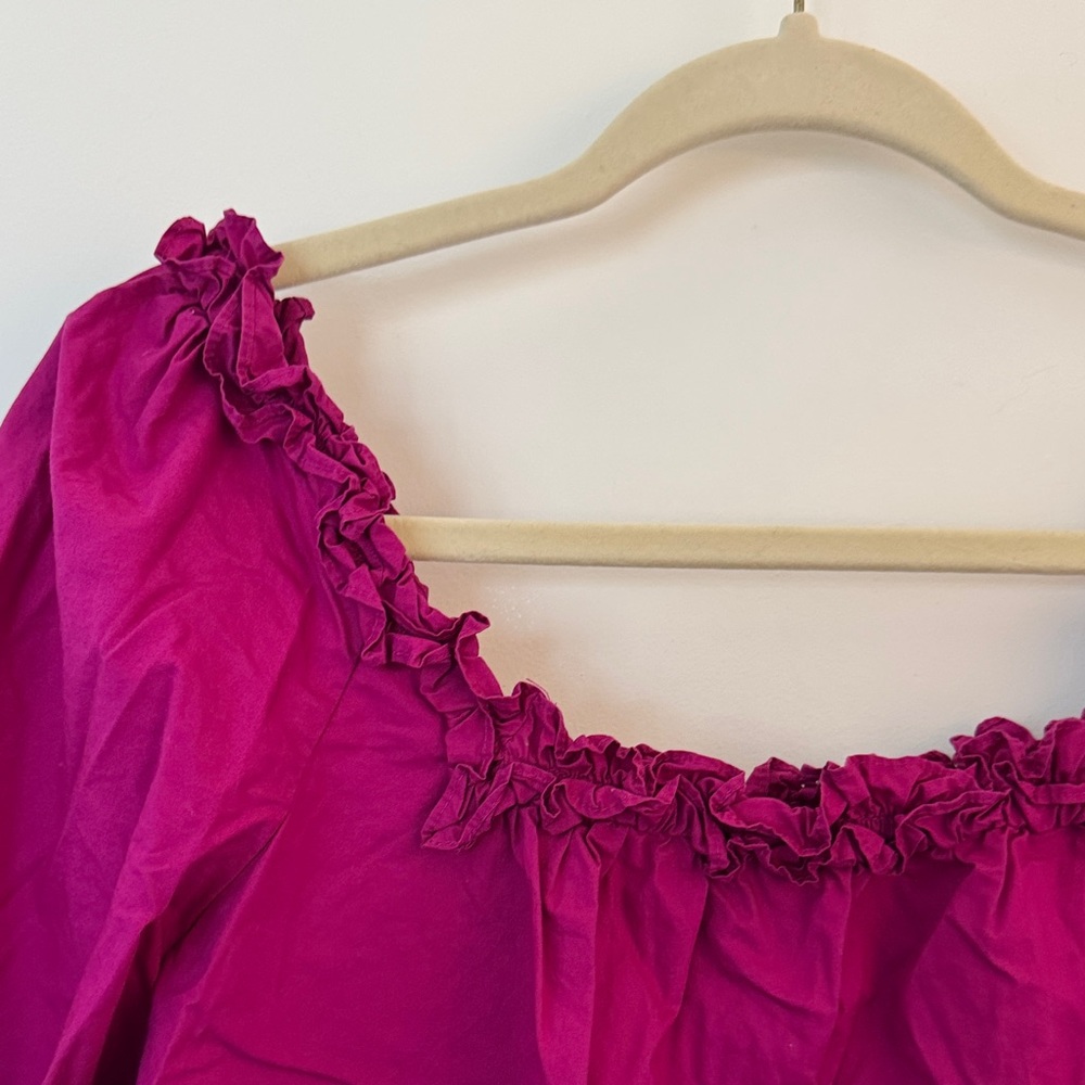 J. Crew Magenta Ruffle Blouse - Picture 5 of 5